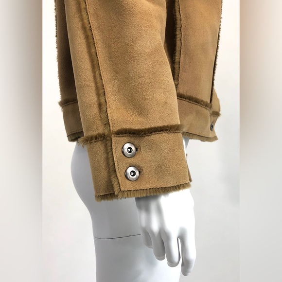 Saks Fifth Avenue Jacket Tan Faux Suede Real Clothes - Picture 4 of 13
